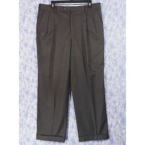 Berle Wool Dress Pants Mens Size 36 x 29 Gray Pleated Front Career Formal